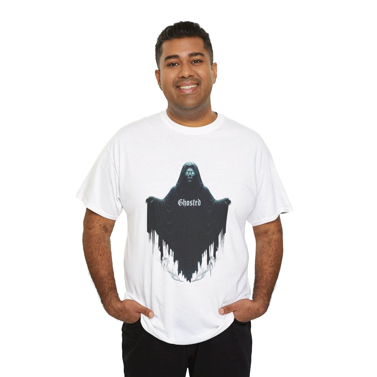 Ghosted Unisex Heavy Cotton Tee: Halloween Humor Apparel