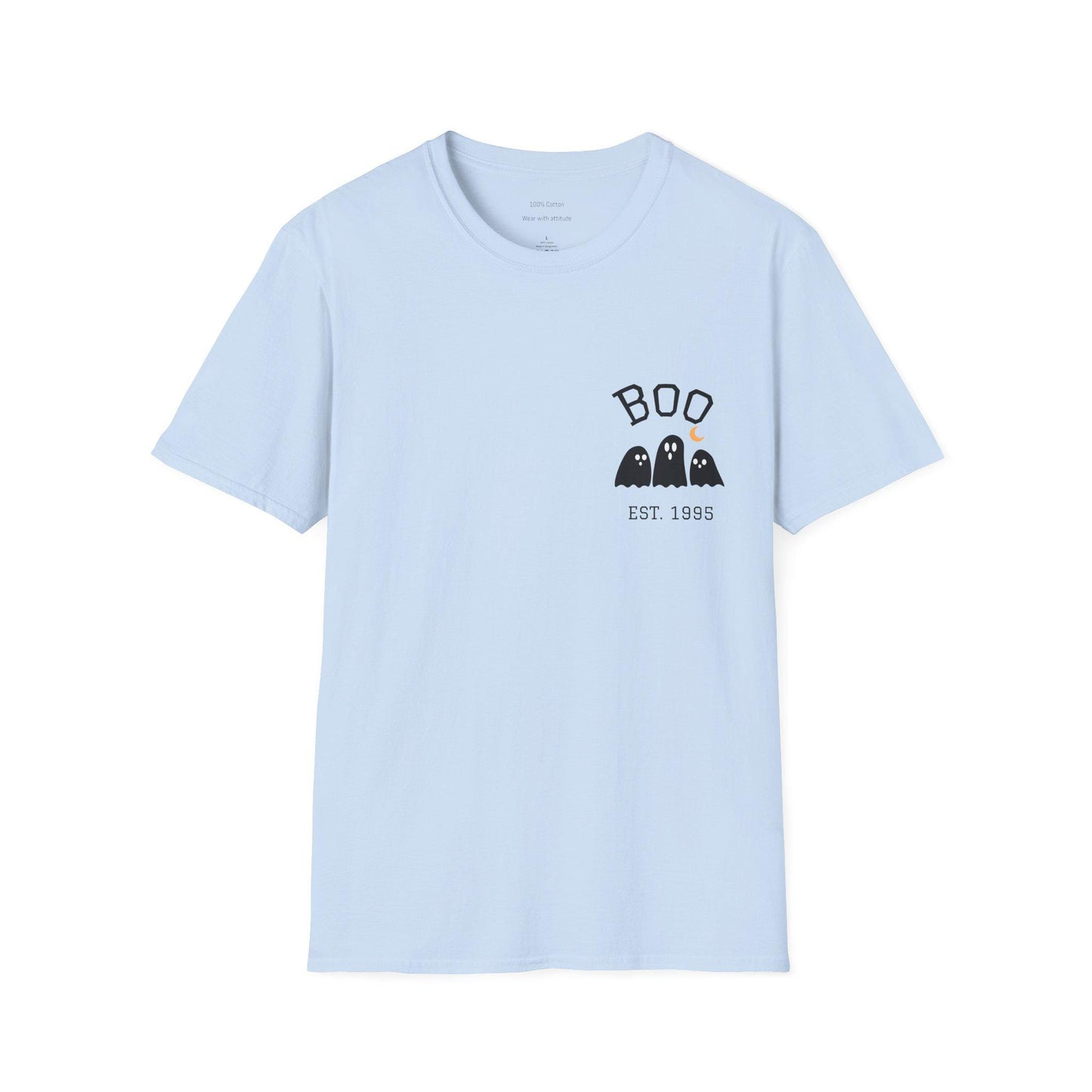 Halloween Ghost Unisex T-Shirt: Softstyle Cotton, Spooky Season