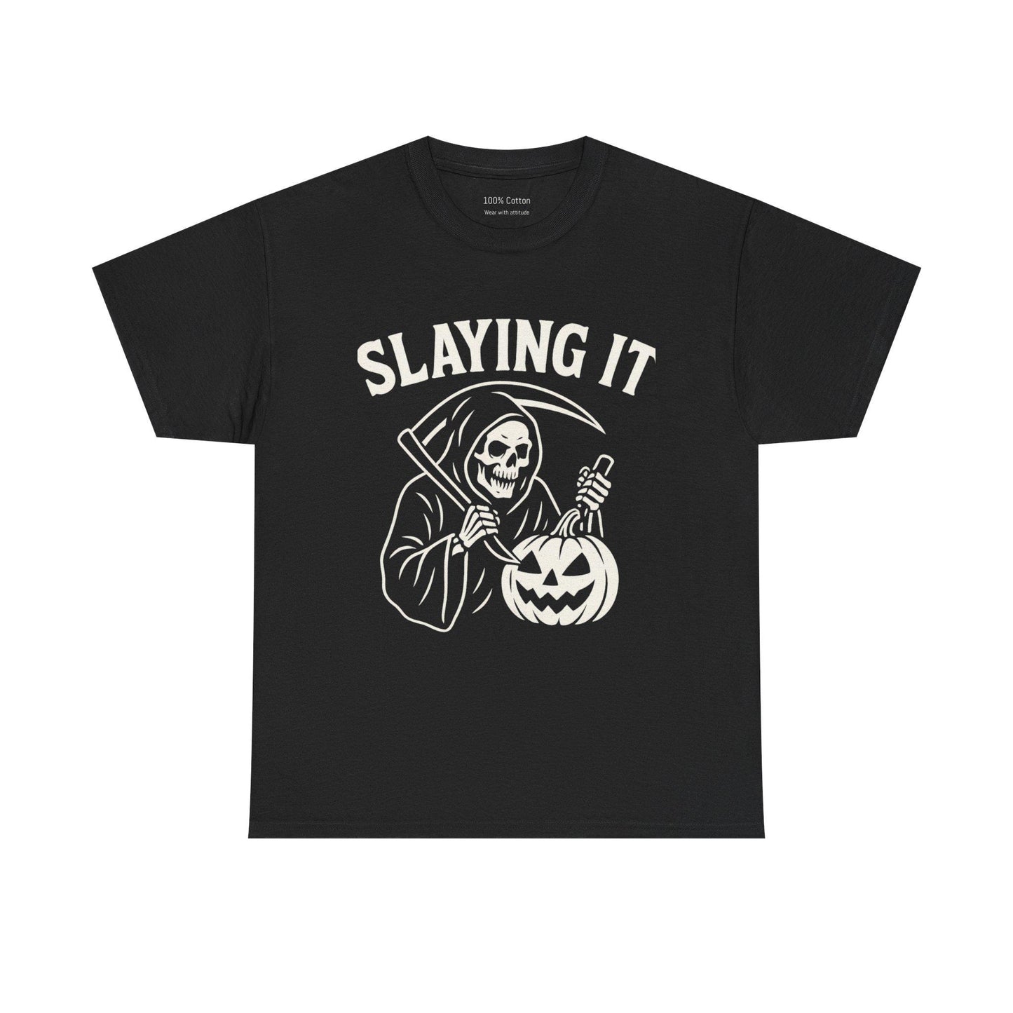 Halloween Graphic Tee, Spooky Tee for Fall, Unisex Slaying It Shirt, Casual Halloween Costume, Party Wear, Trick or Treat Shirt