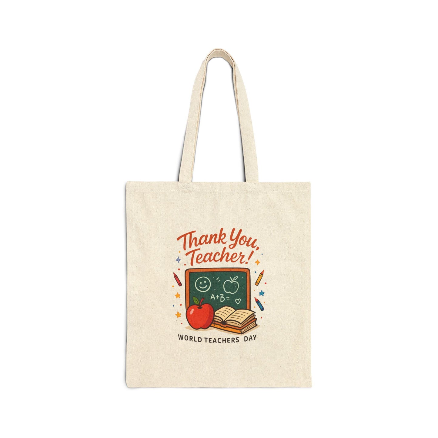 Teacher Appreciation Cotton Canvas Tote Bag: Thank You Gift