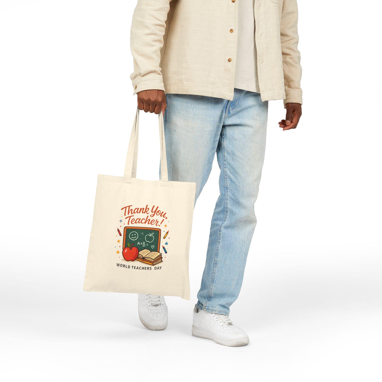 Teacher Appreciation Cotton Canvas Tote Bag: Thank You Gift