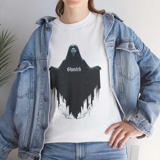 Ghosted Unisex Heavy Cotton Tee: Halloween Humor Apparel