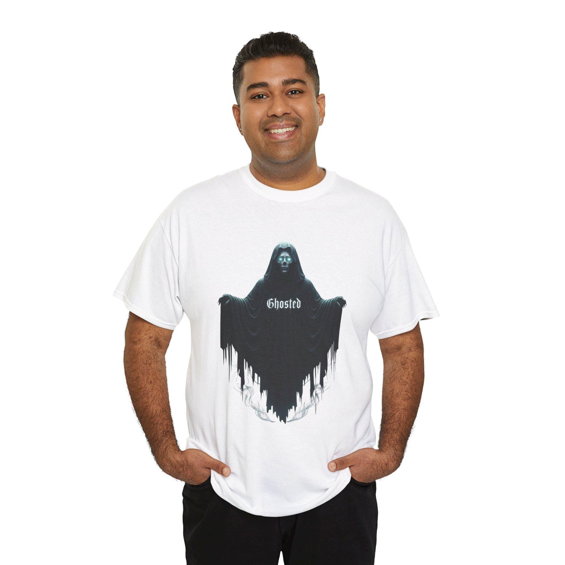 Ghosted Unisex Heavy Cotton Tee: Halloween Humor Apparel