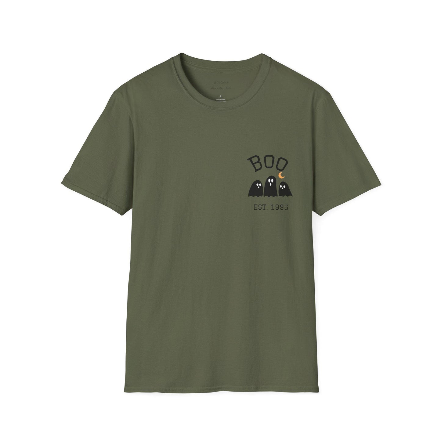 Halloween Ghost Unisex T-Shirt: Softstyle Cotton, Spooky Season