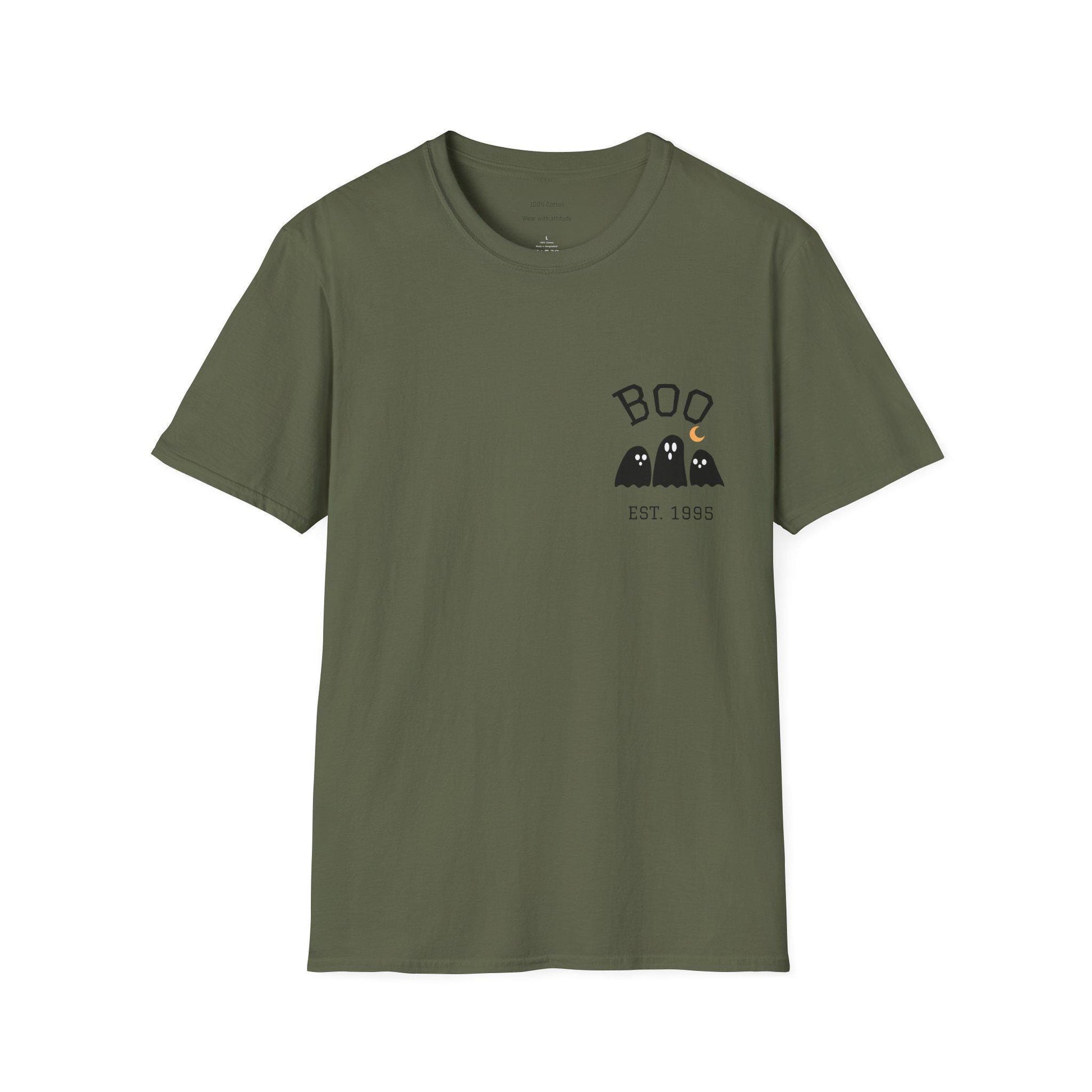 Halloween Ghost Unisex T-Shirt: Softstyle Cotton, Spooky Season