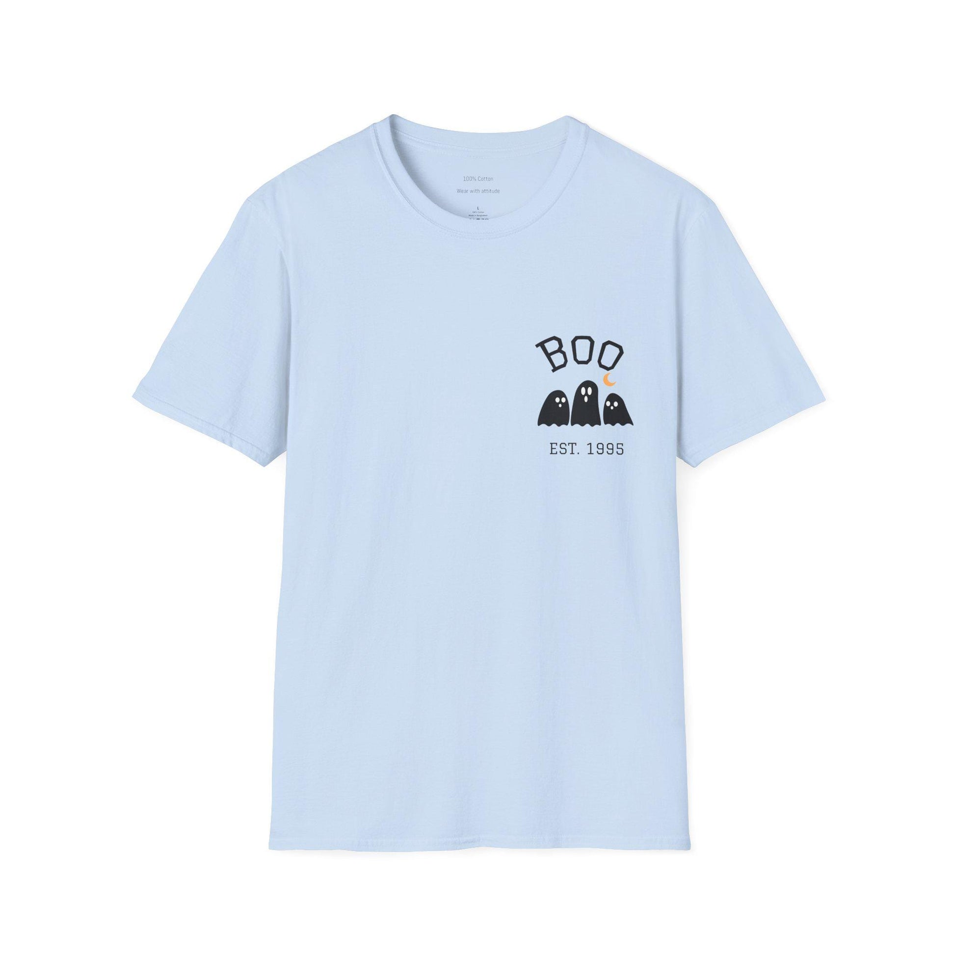 Halloween Ghost Unisex T-Shirt: Softstyle Cotton, Spooky Season