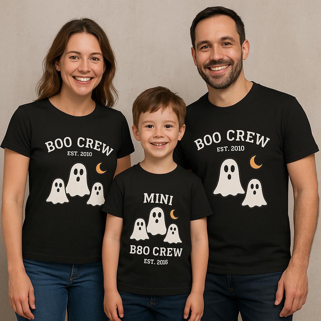 Mini Boo Crew Kids Tee - Halloween Ghost Shirt, Spooky T-Shirt for Children, Halloween Costume, Trick or Treat Shirt, Fun Mock Tee