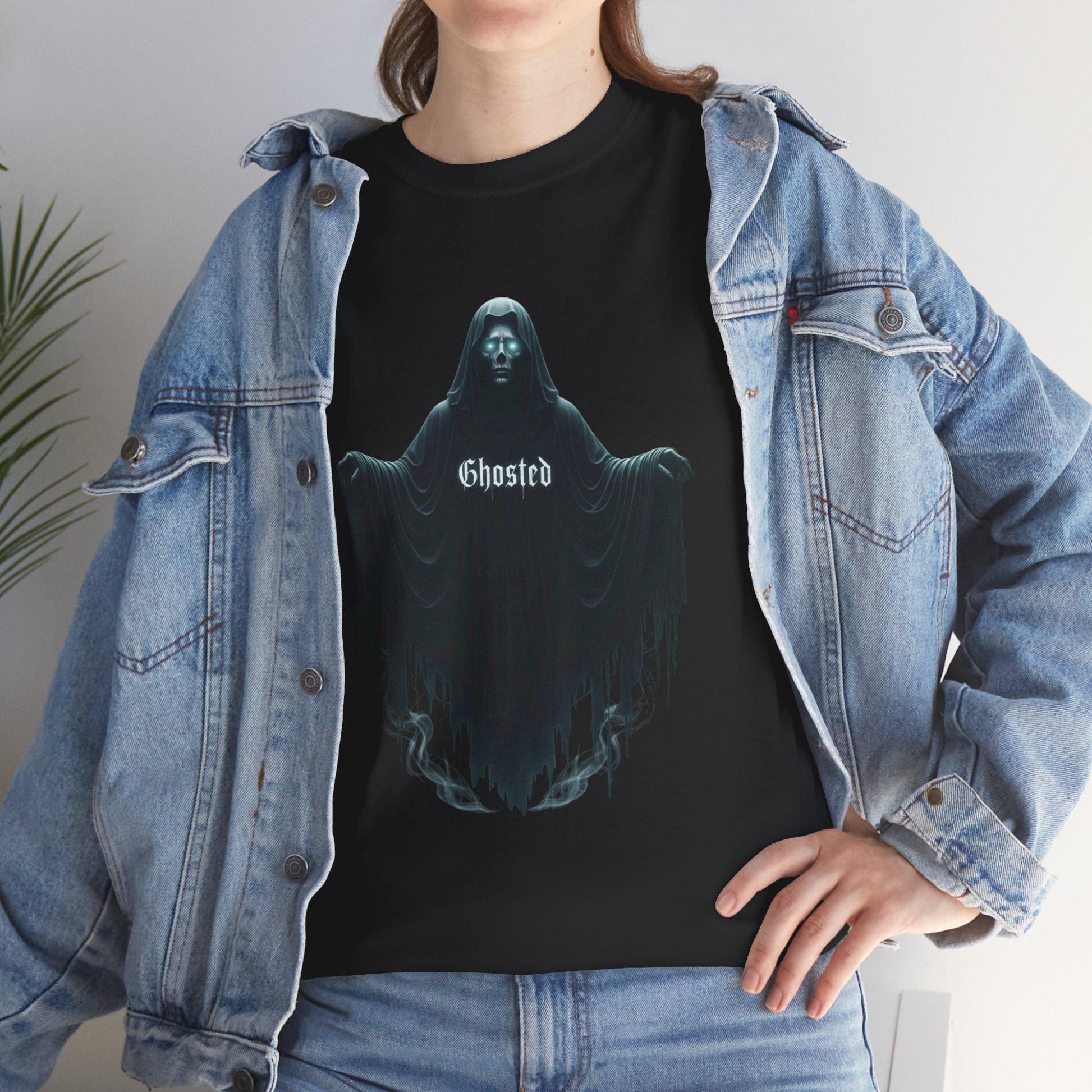 Ghosted Unisex Heavy Cotton Tee: Halloween Humor Apparel