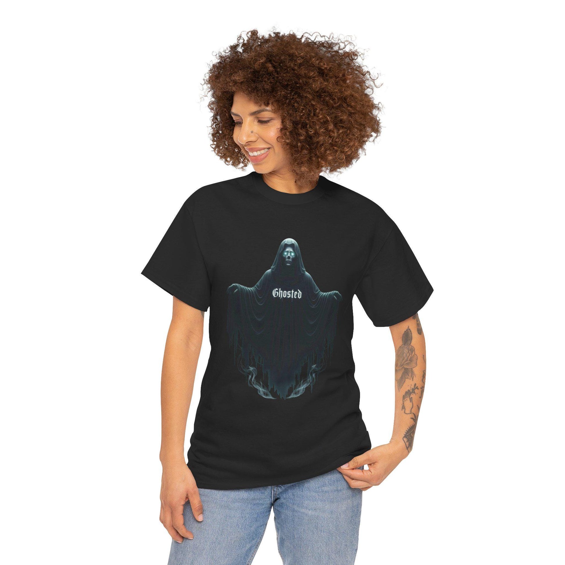 Ghosted Unisex Heavy Cotton Tee: Halloween Humor Apparel