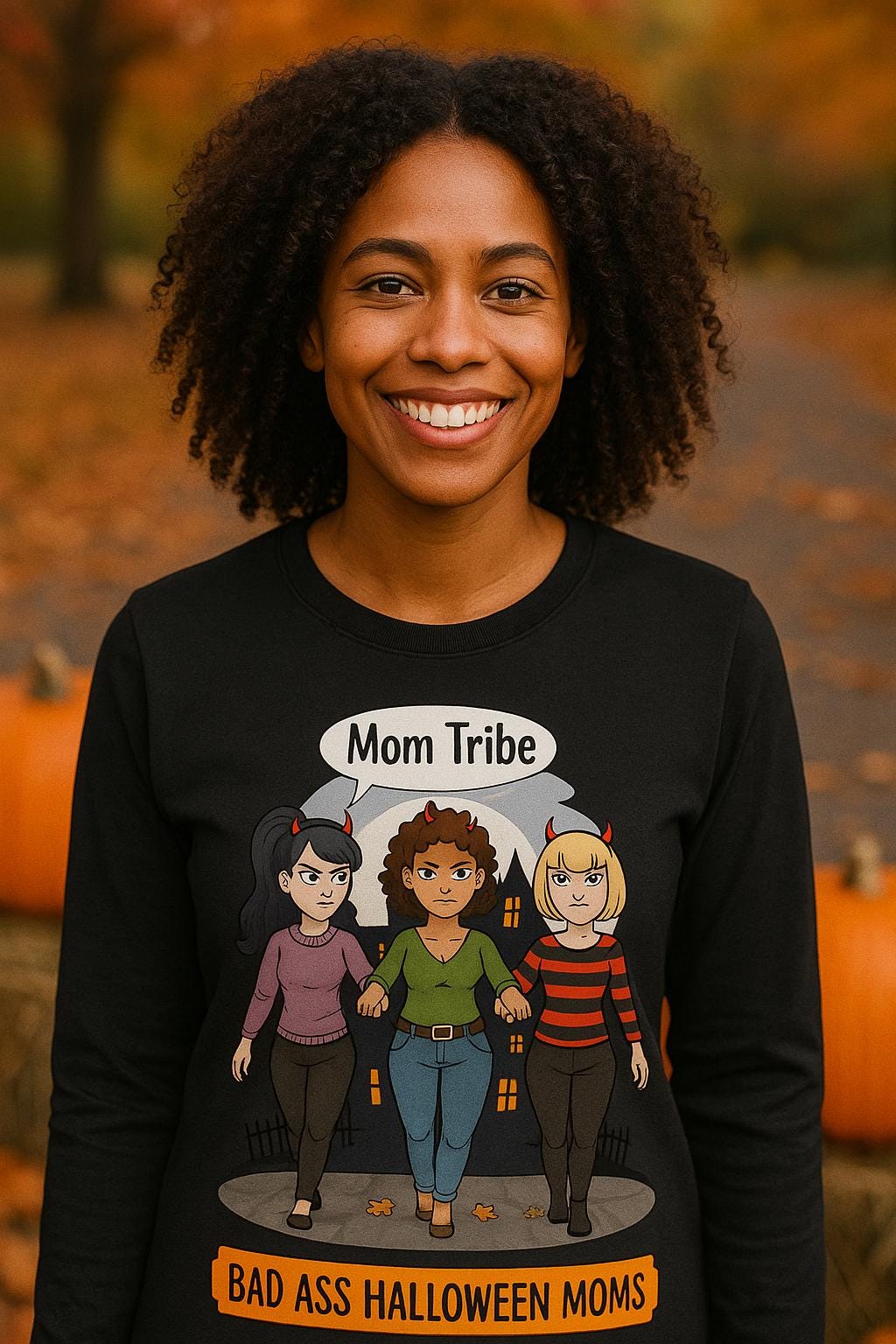 Bad Ass Halloween Moms Long Sleeve Tee | Unisex Jersey Tee, Halloween Apparel, Funny Mom Gift, Spooky Season Shirt, Party Outfit