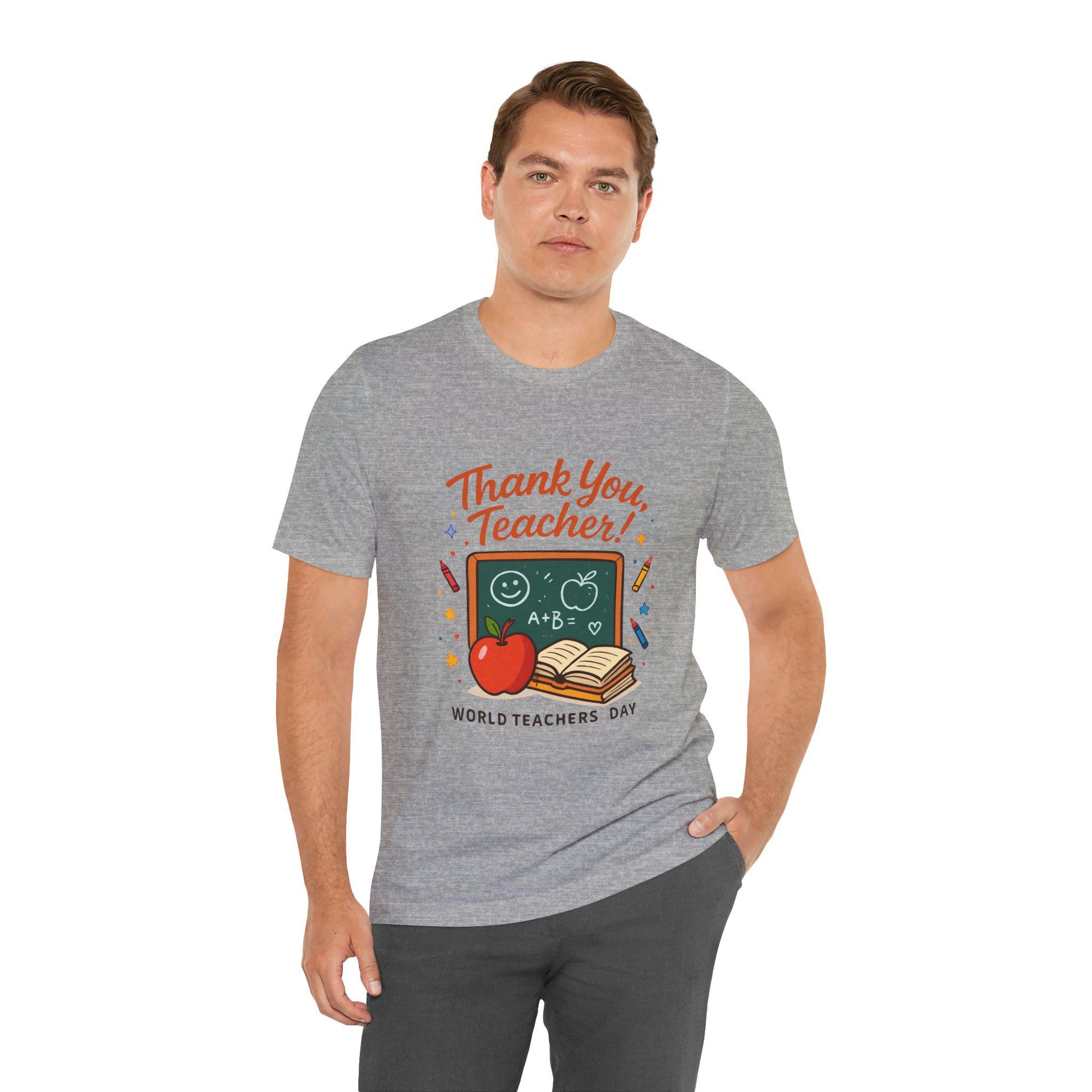Teacher Appreciation T-Shirt – Unisex Short Sleeve Tee, Soft Cotton Thank You Gift for Teachers