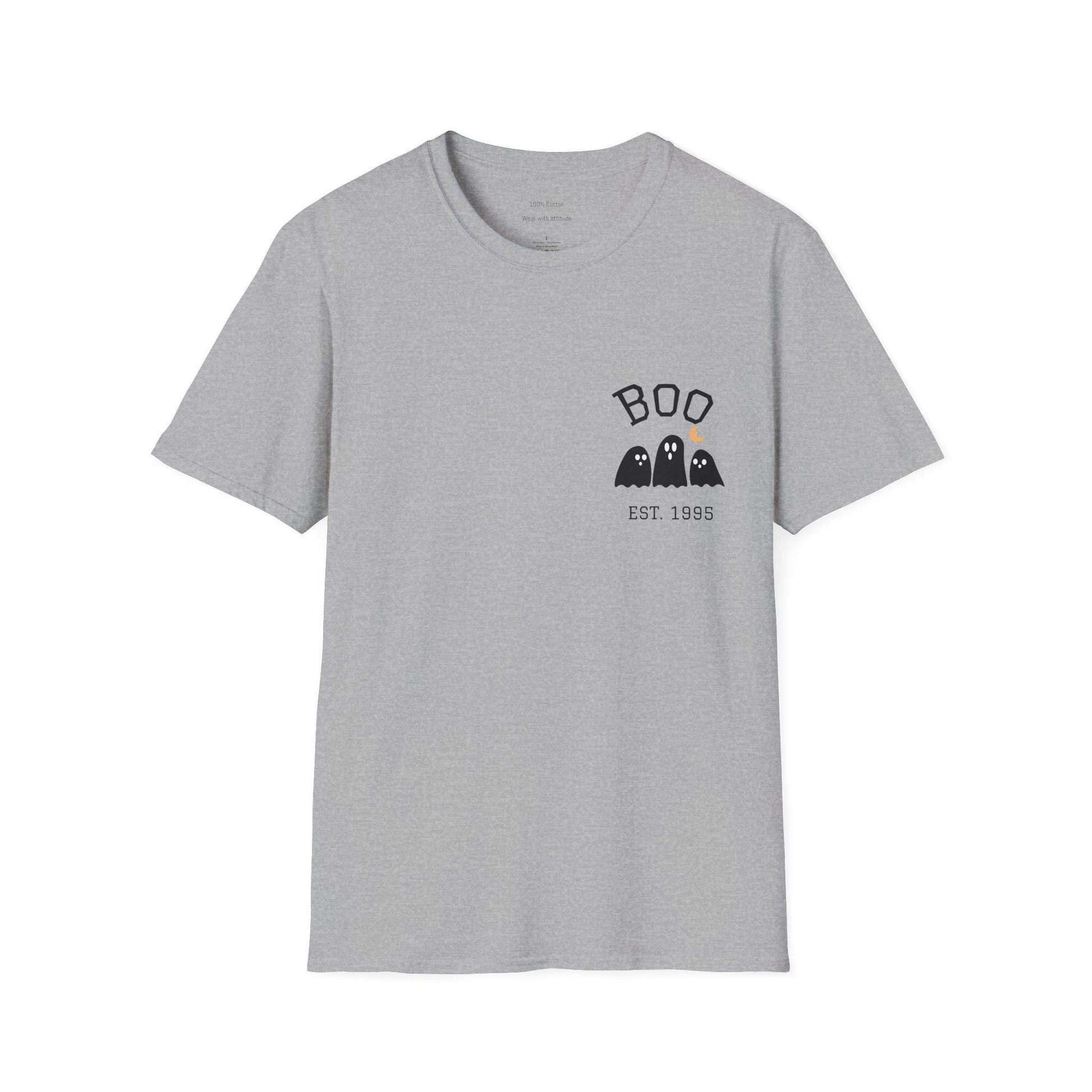 Halloween Ghost Unisex T-Shirt: Softstyle Cotton, Spooky Season