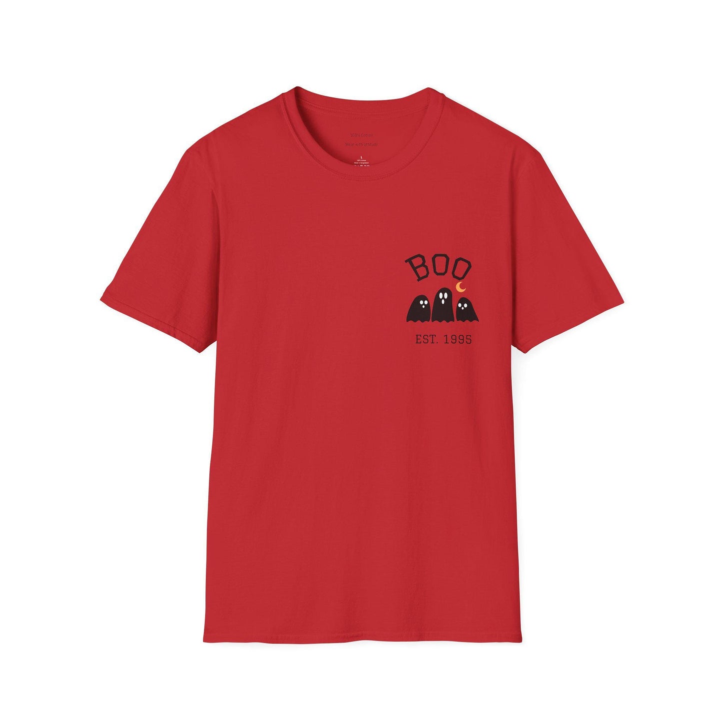 Halloween Ghost Unisex T-Shirt: Softstyle Cotton, Spooky Season