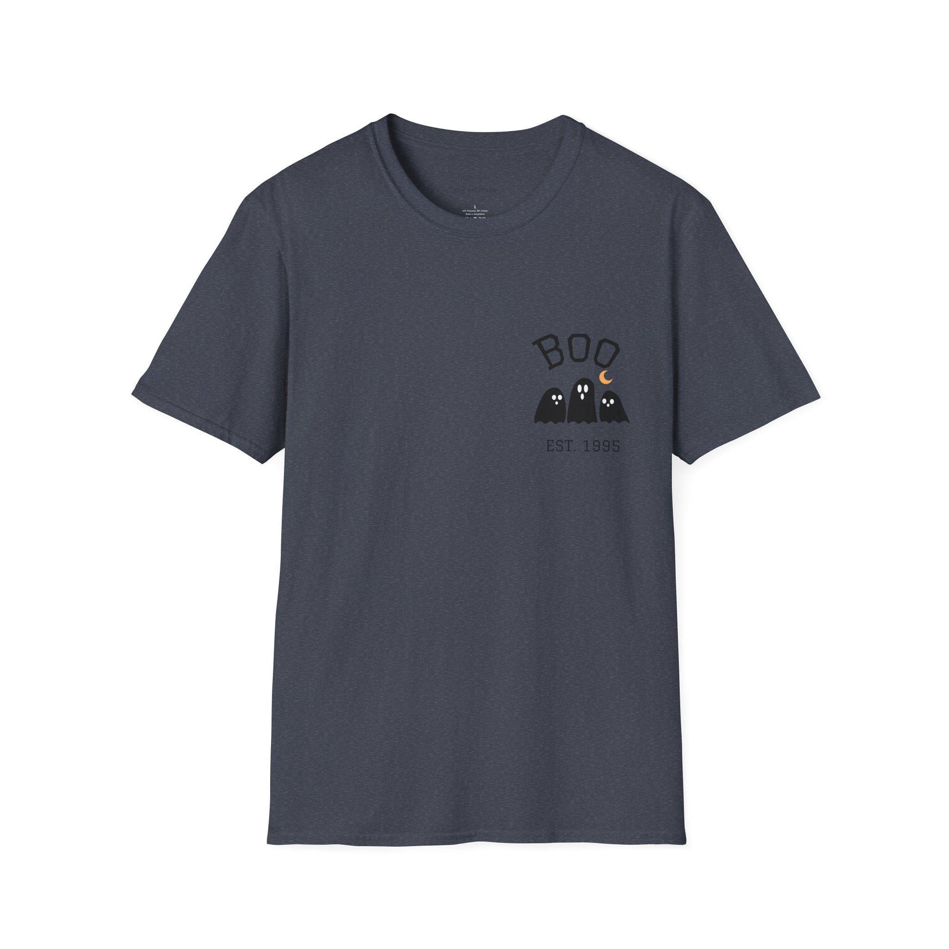 Halloween Ghost Unisex T-Shirt: Softstyle Cotton, Spooky Season