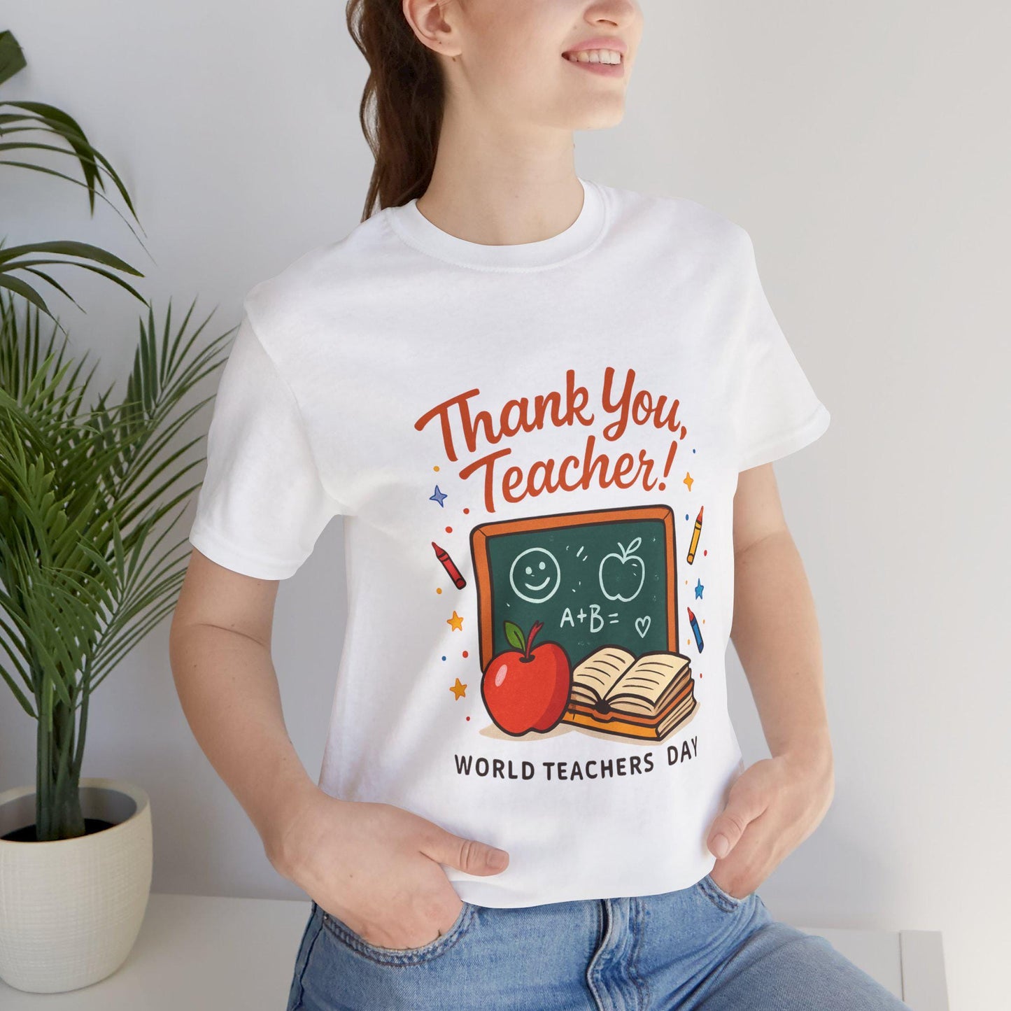 Teacher Appreciation T-Shirt – Unisex Short Sleeve Tee, Soft Cotton Thank You Gift for Teachers